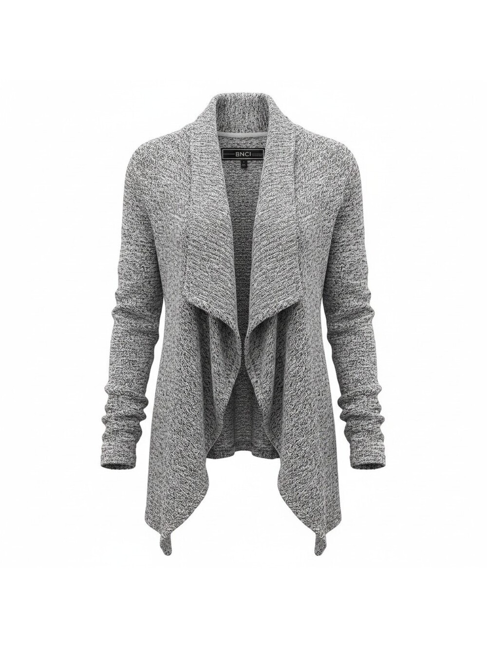 BNCI by Blanc Noir Gray Black Marled Open Front Cardigan Women’s Small